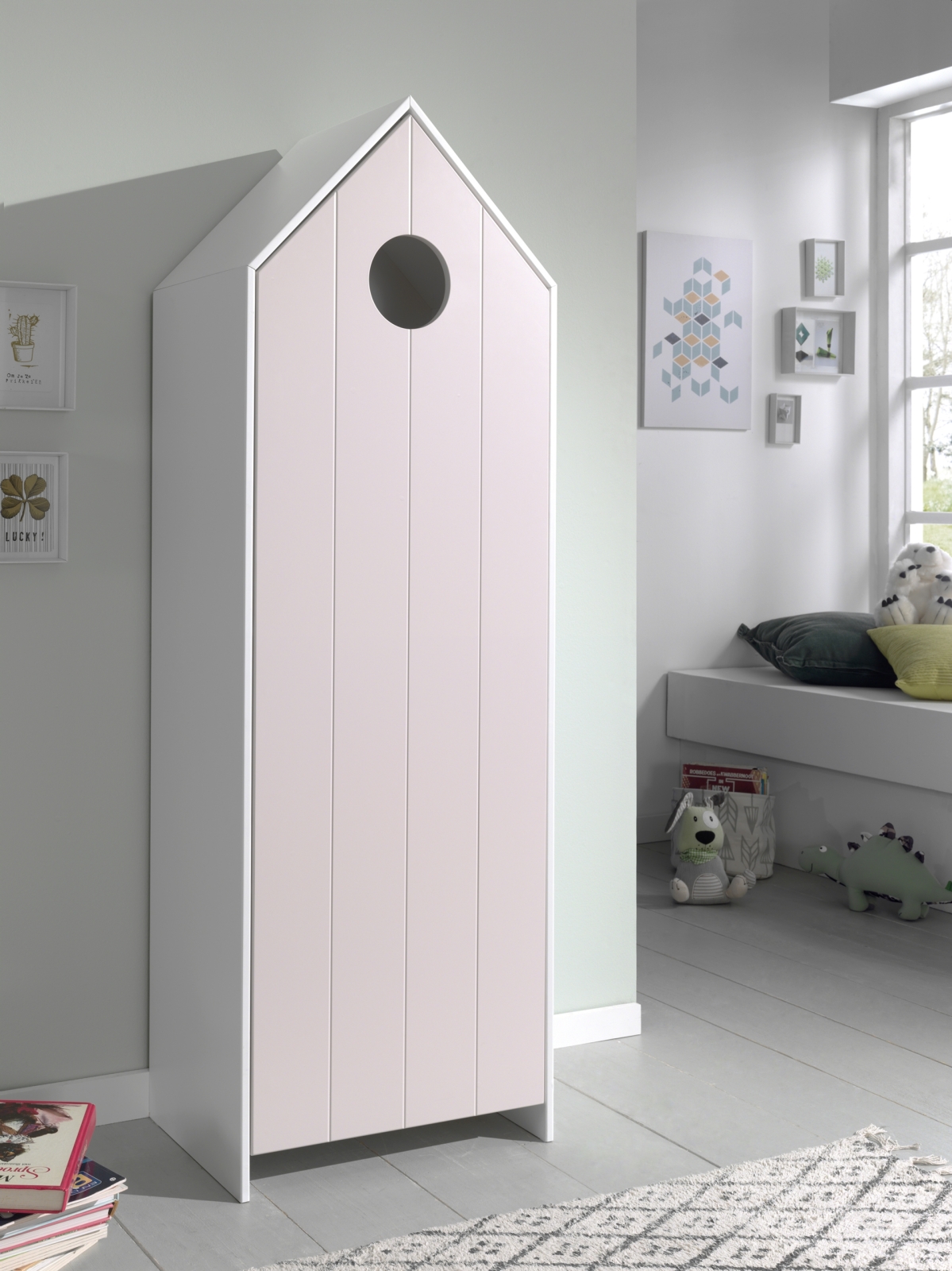 Hochschrank CASAMI- weiß-pink - 57,6 cm breit