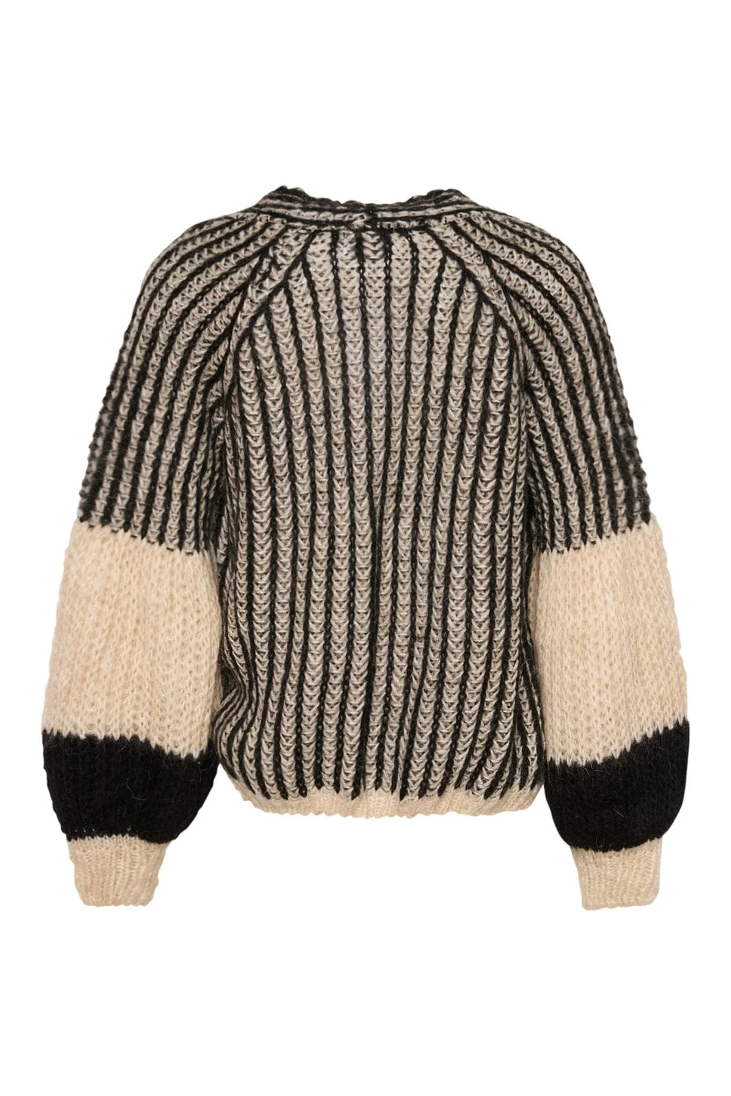 Noella Liana Knit Cardigan cream black