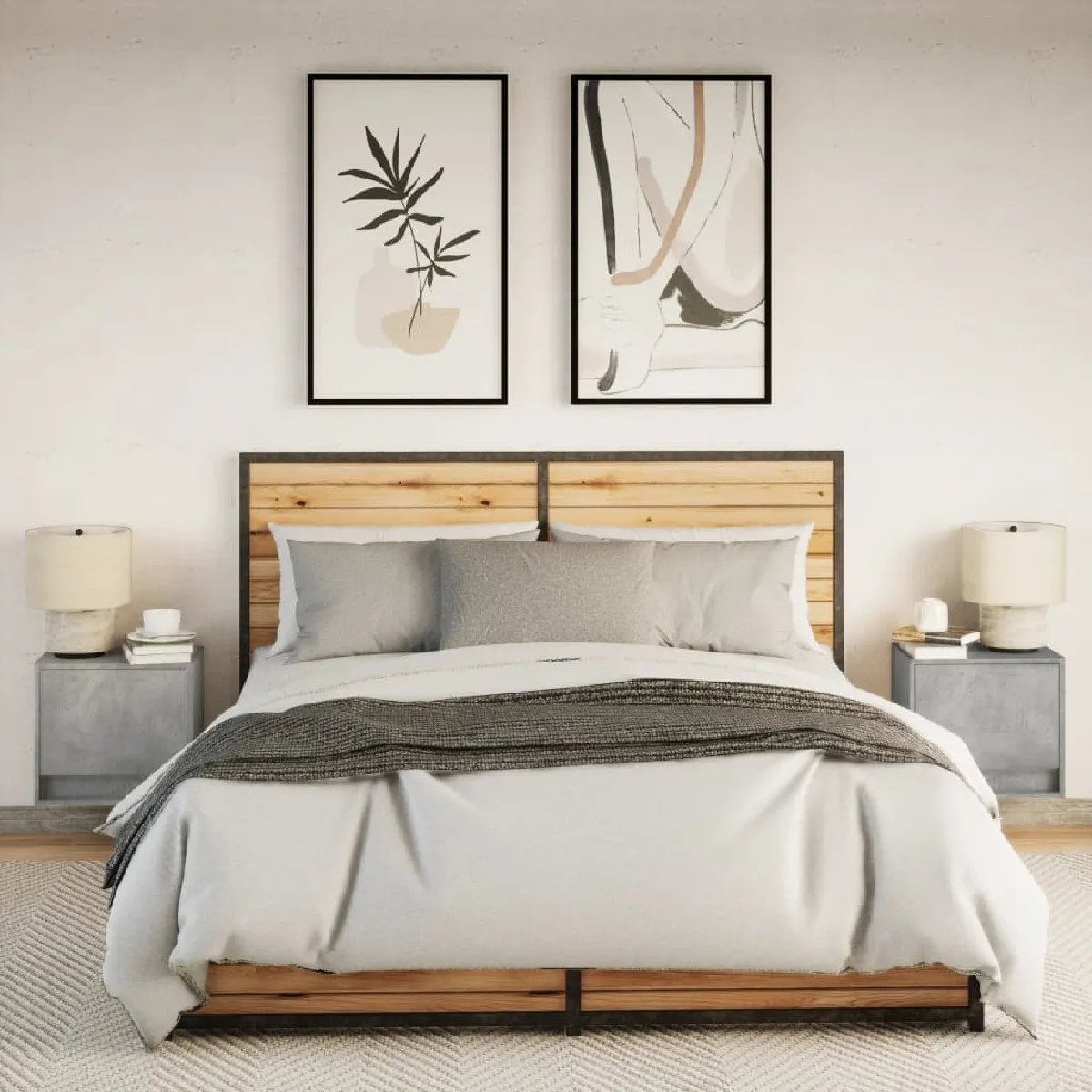 vidaXL Tables de chevet murales LED
