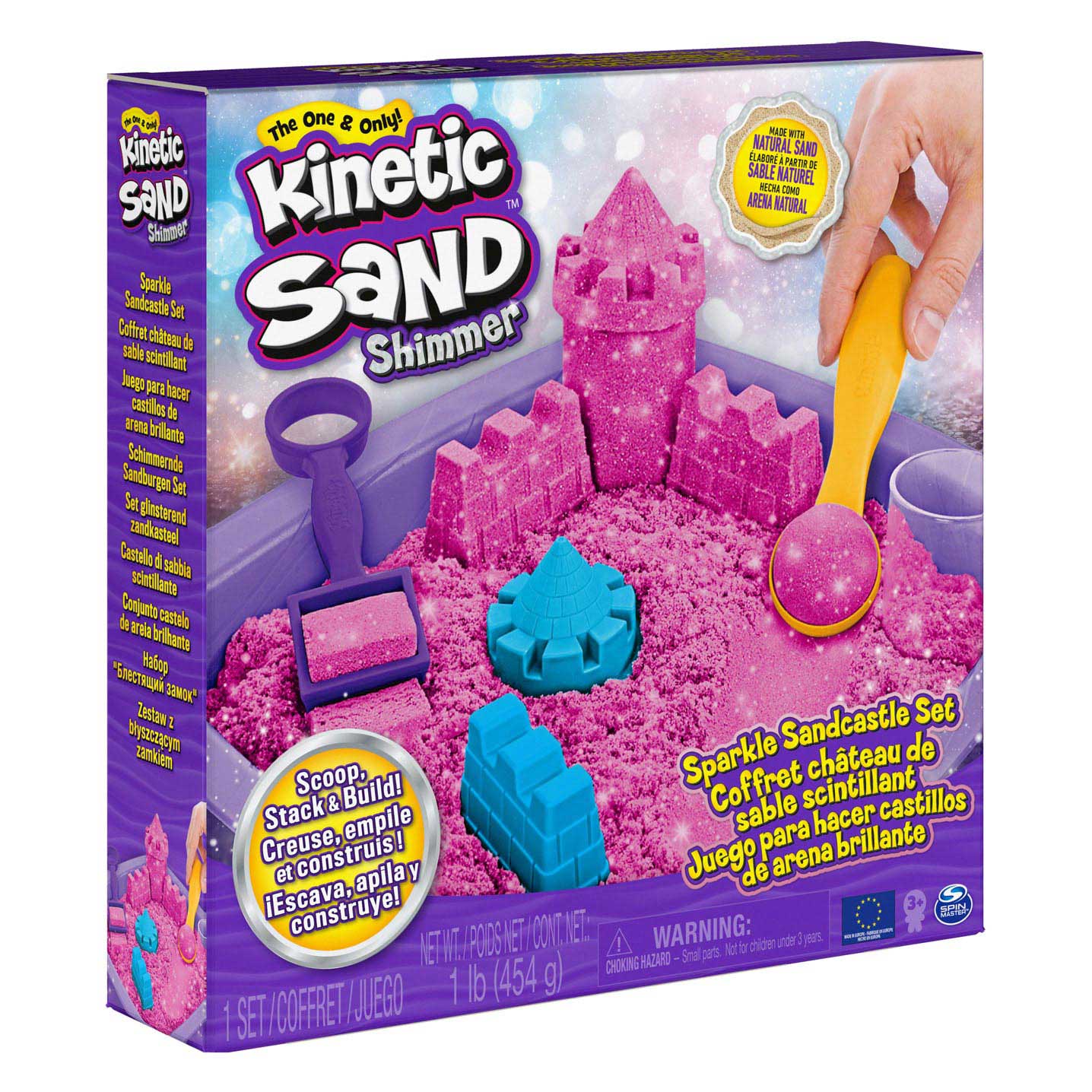 Kinetic Sand - Shimmer Zandkasteel Set Roze, 453gr.