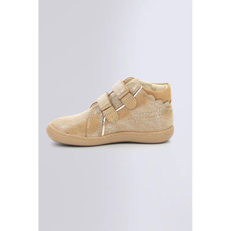 KICKMARY BEIGE METALLISE BOTTINES Cuir Fille