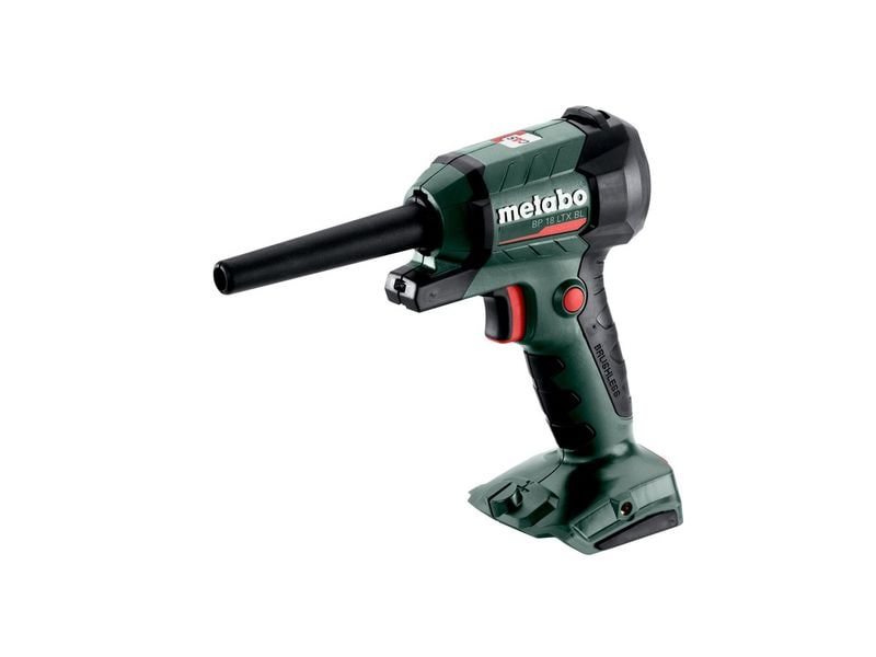 Metabo Akku-Bläser BP 18 LTX BL Solo Kraftvolle und vielseitige Akku-Blaspistole mit starkem Luftstrom zum Reinigen, Ausblasen, Aufpumpen und Entlüften