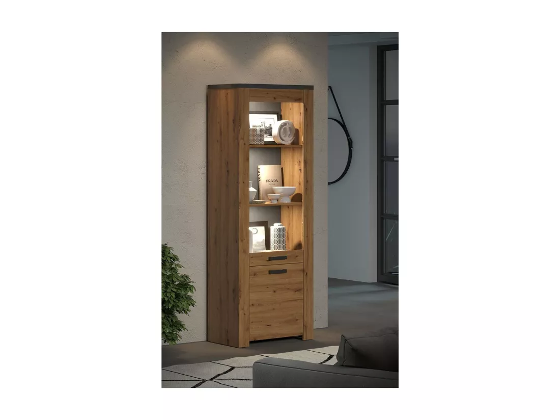 Vaisselier 2 Portes dont 1 en verre trempé H199 cm - Follow