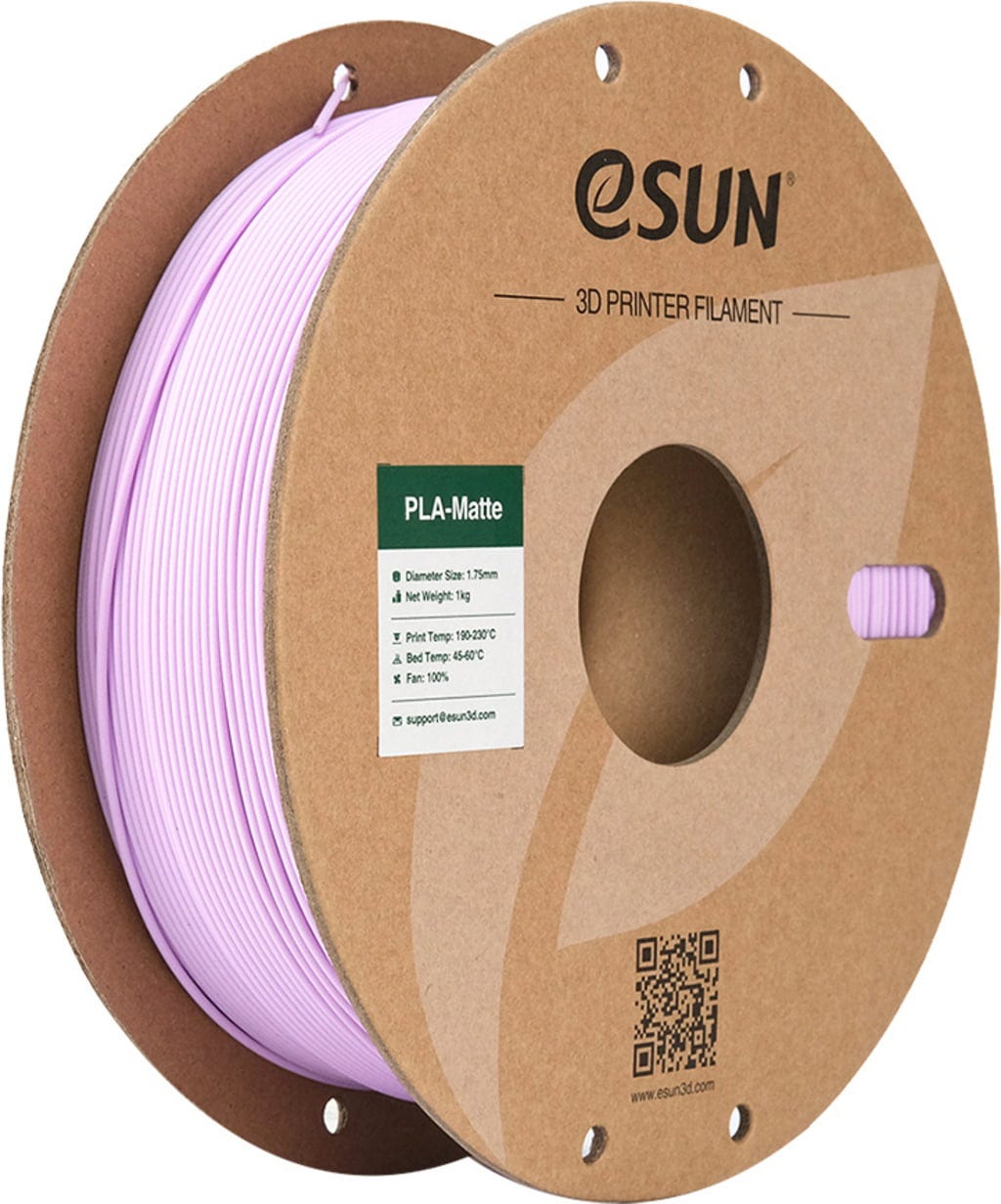 eSUN  PLA-Matte Lilac, 1,75 mm / 1000 g    Kostengünstiges Filament für Modelle mit matter Oberfläche