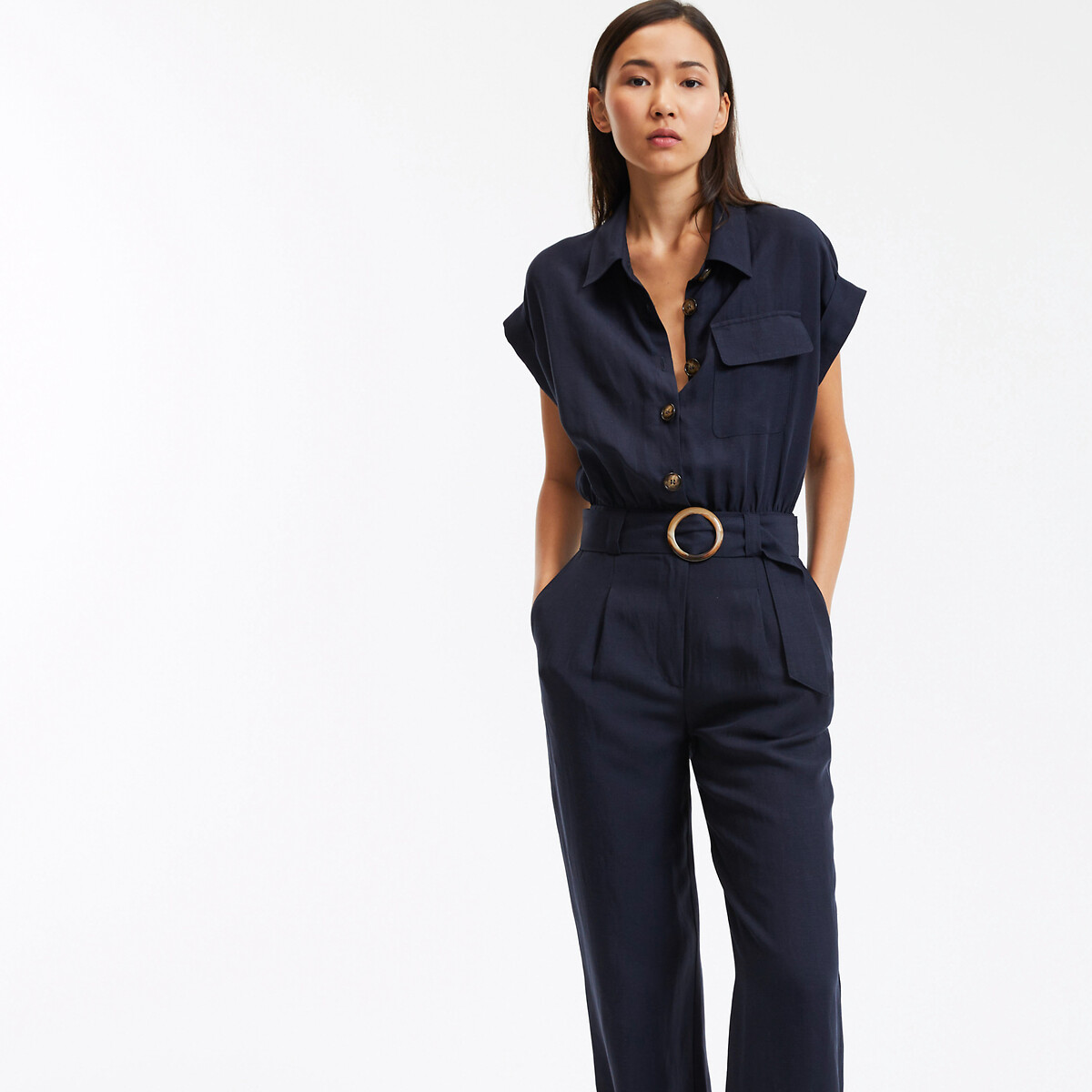 LA REDOUTE COLLECTIONS<br>Macacão em liocel/linho, assinatura ENEA