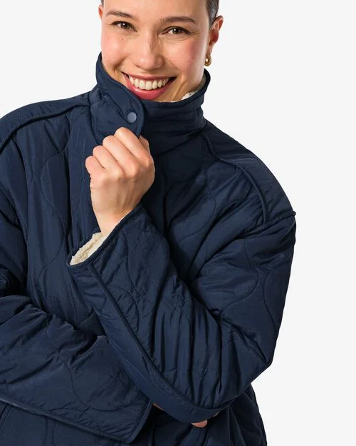 veste Eloise réversible avec tissu peluche pour femmes bleu foncé