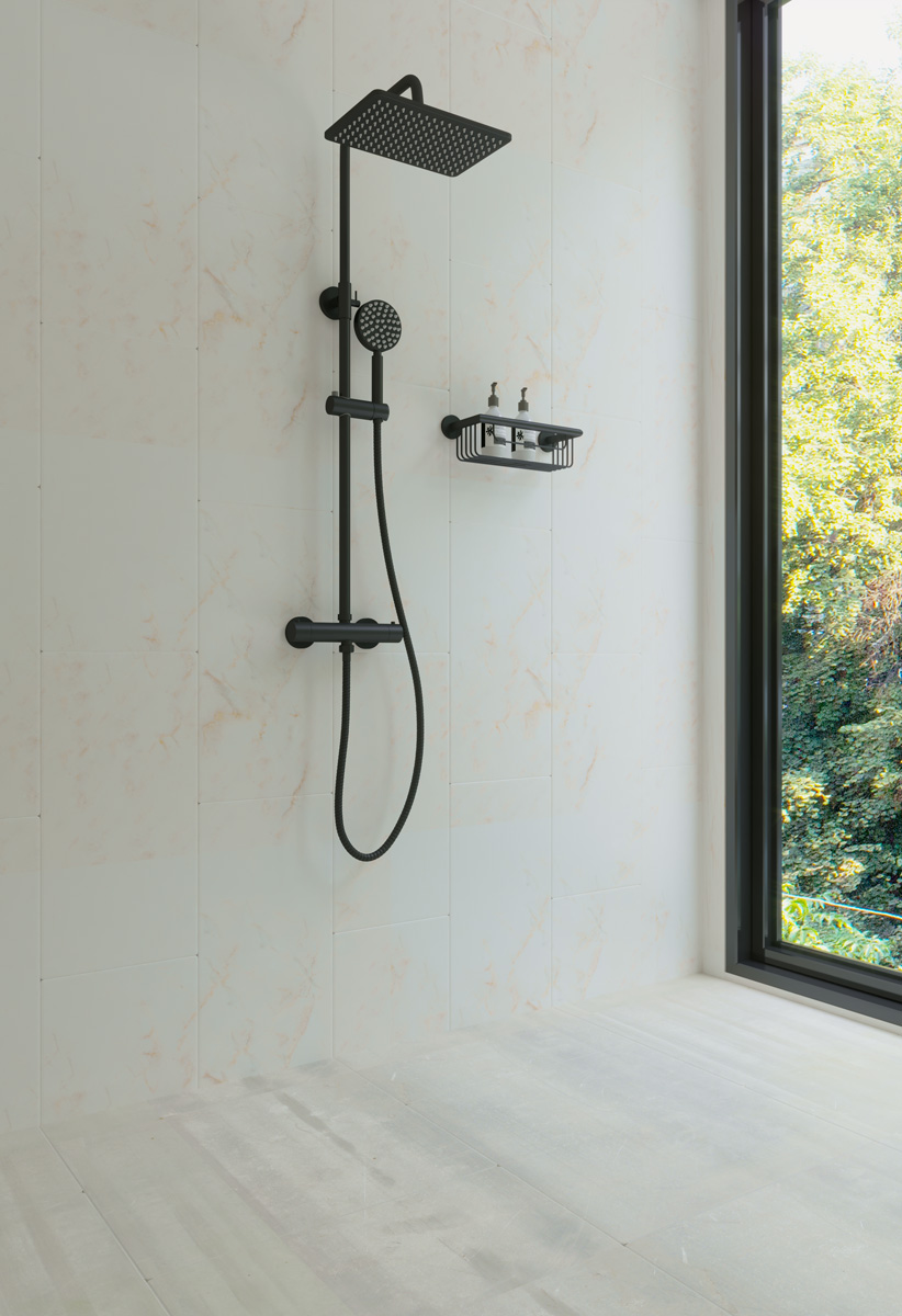 Saniclear Vision opbouw regendouche met 20x30cm hoofddouche zwart mat