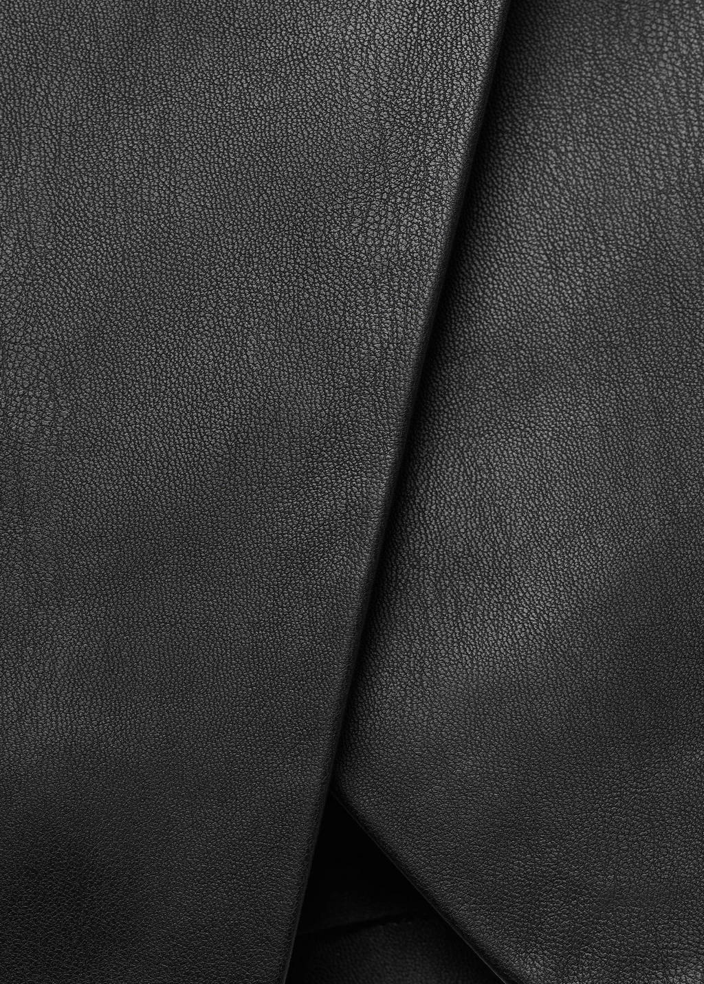 MANGO TEEN imitatieleren skort zwart