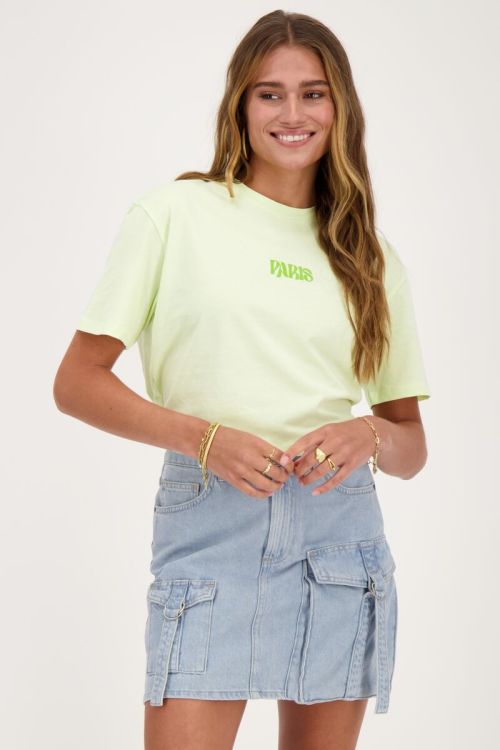 Groen T-shirt Paris met bloemen