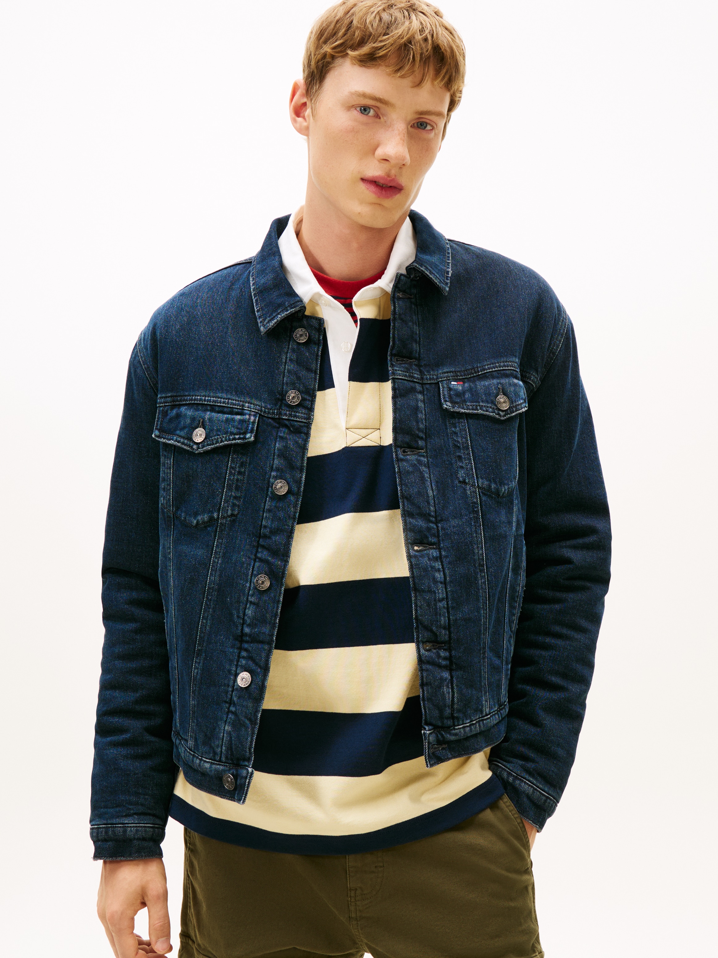 Tommy Jeans Jeansjacke »RYAN RGLR TEDDY TRCKR EXT« Freizeitjacke, Übergangsjacke