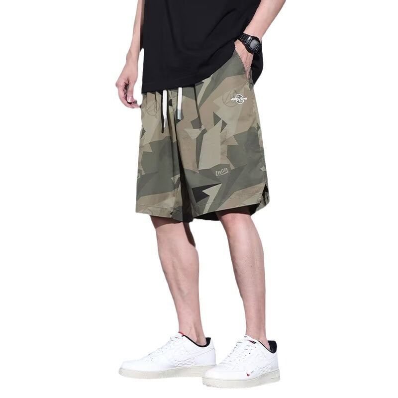 Acritus - Camouflage shorts met trekkoord in de taille