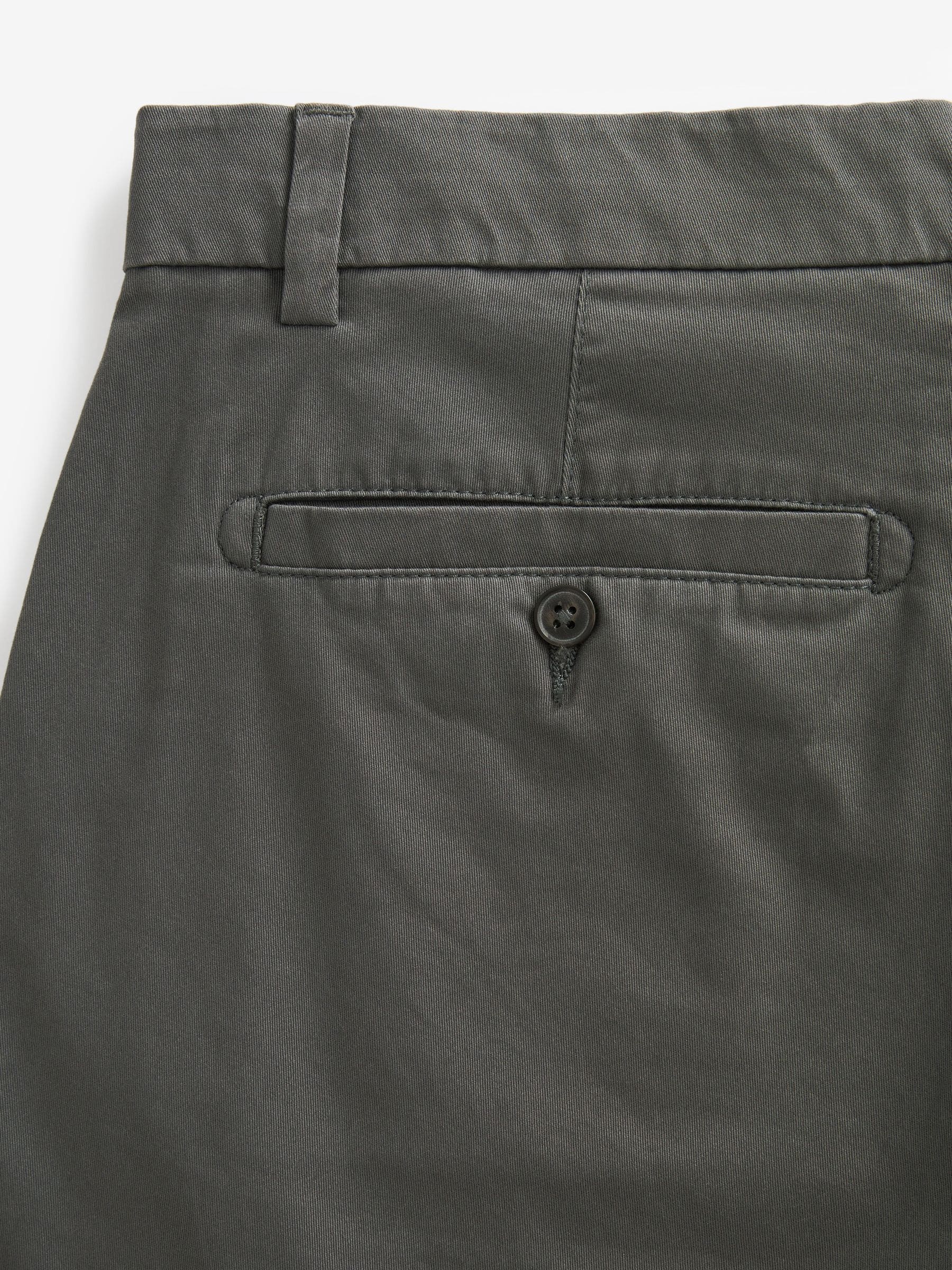 Antraciet - Straight fit - Chinoshort met stretch