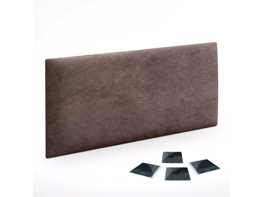 DHOME Lot de 1 Panneaux muraux en tissu auto-adhésifs Panneaux muraux absorbants acoustiques Protection contre les choc (Marron chocolat, 50x30cm, x1)
