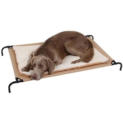 Colchão elevado bege para cães