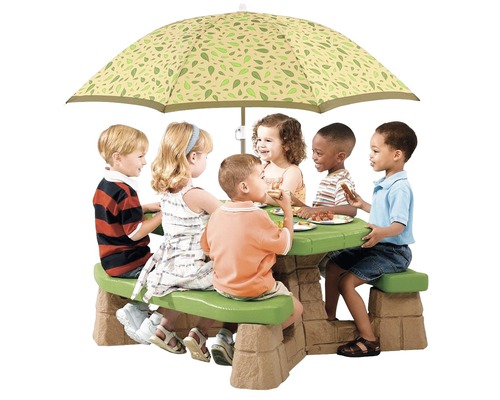 Kinderpicknicktafel Step2, kunststof, 183x109x104 cm, groenbruin