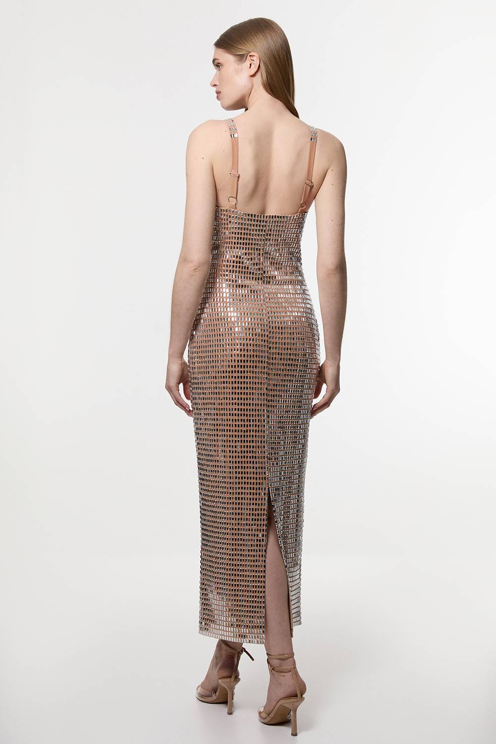 KarenMillen Robe Midi en Jersey Embelli de Cristaux Premium