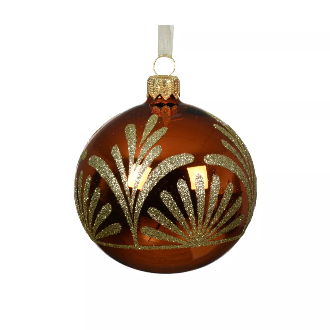 Lot de 6 boules de Noël en verre (D80 mm) Luxury Citrouille