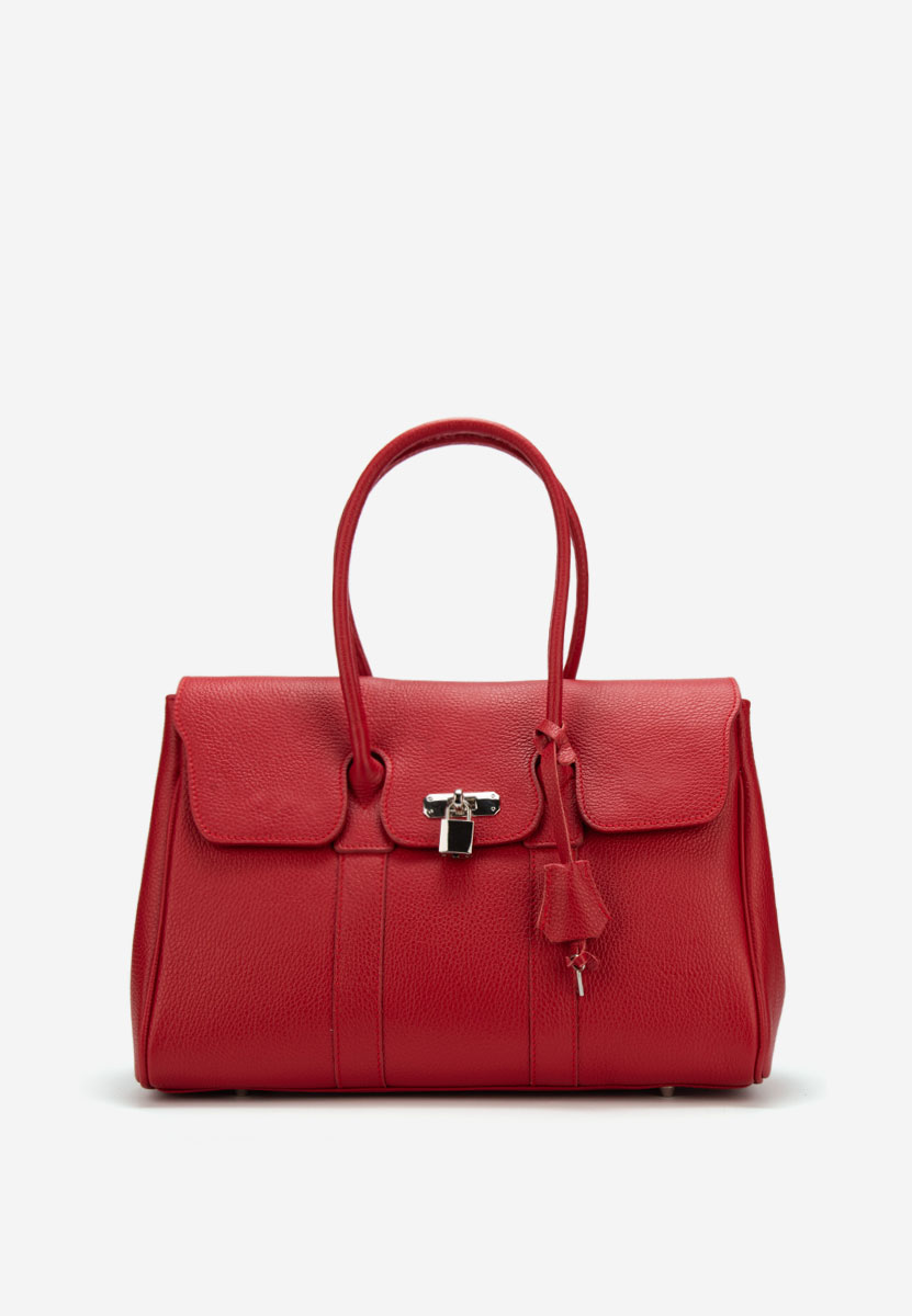 Sac en cuir naturel rouge Rozya