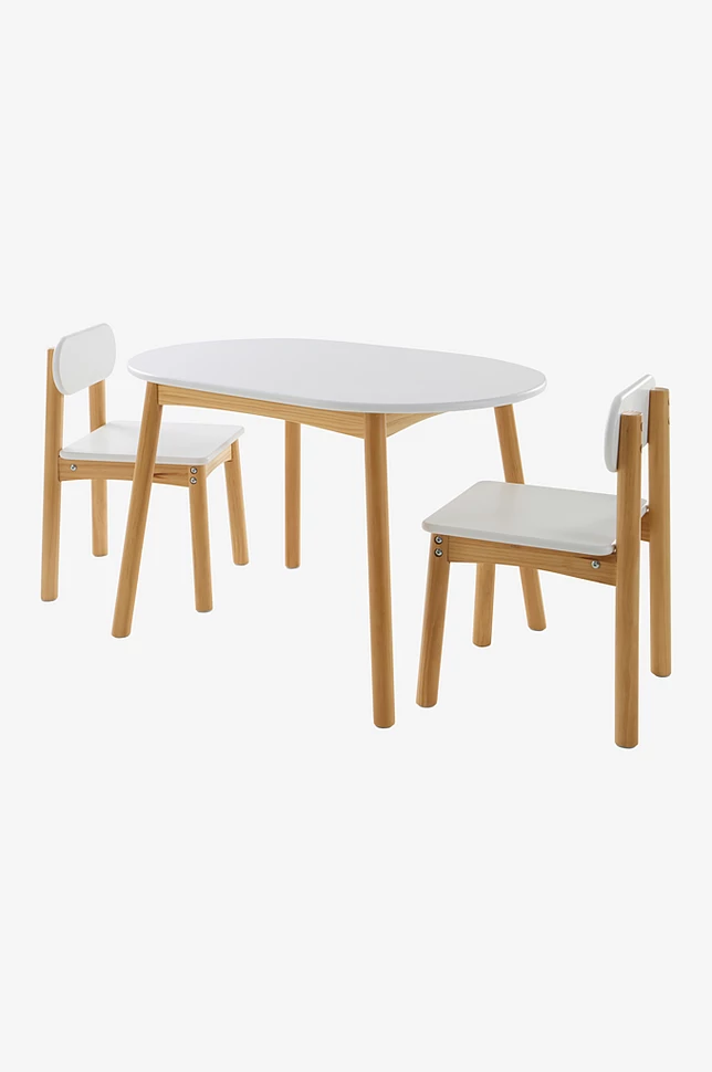 HULTA OVAL barnebord med 2 stoler