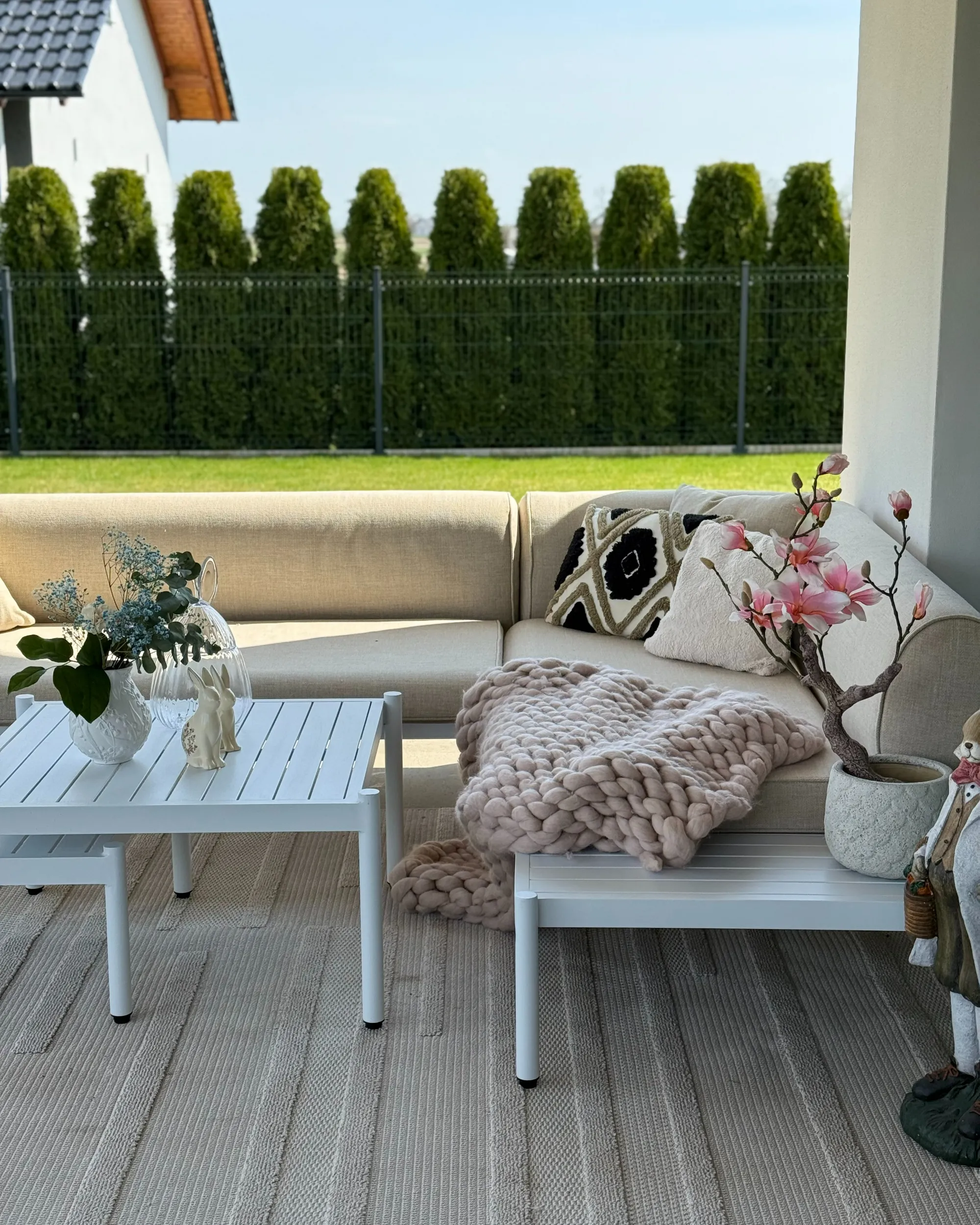Tuin hoekloungeset met tafel 5-zits RASIGLIA linkszijdig Metaal Beige