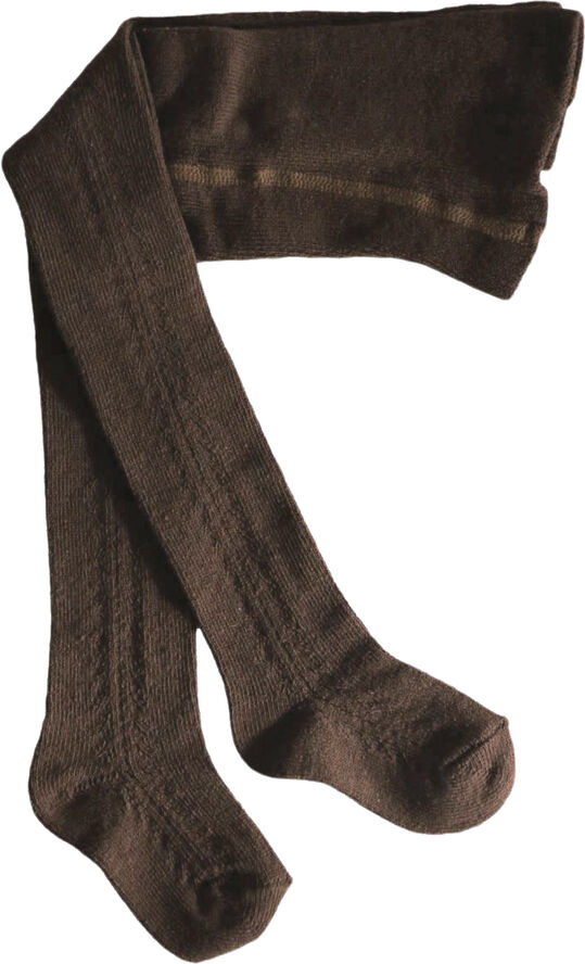 Müsli by Green Cotton Lace stockings 2-pack Bark/ balsam cream