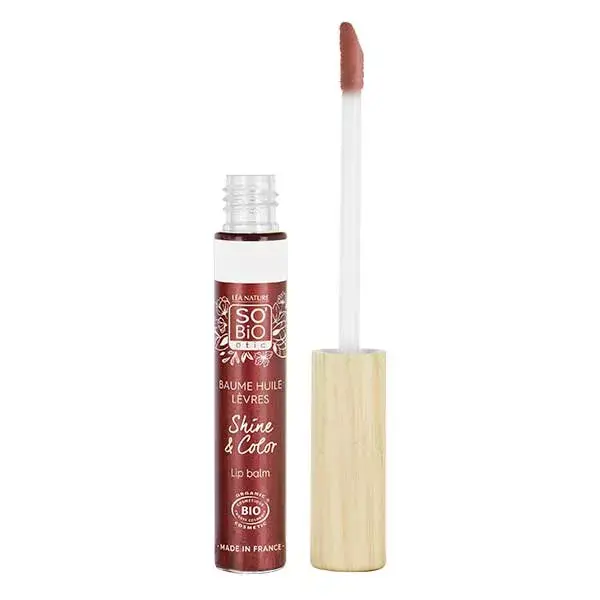 So'Bio Étic Shine & Color Baume Huile Lèvres N°43 Rouge Corail Bio 5ml