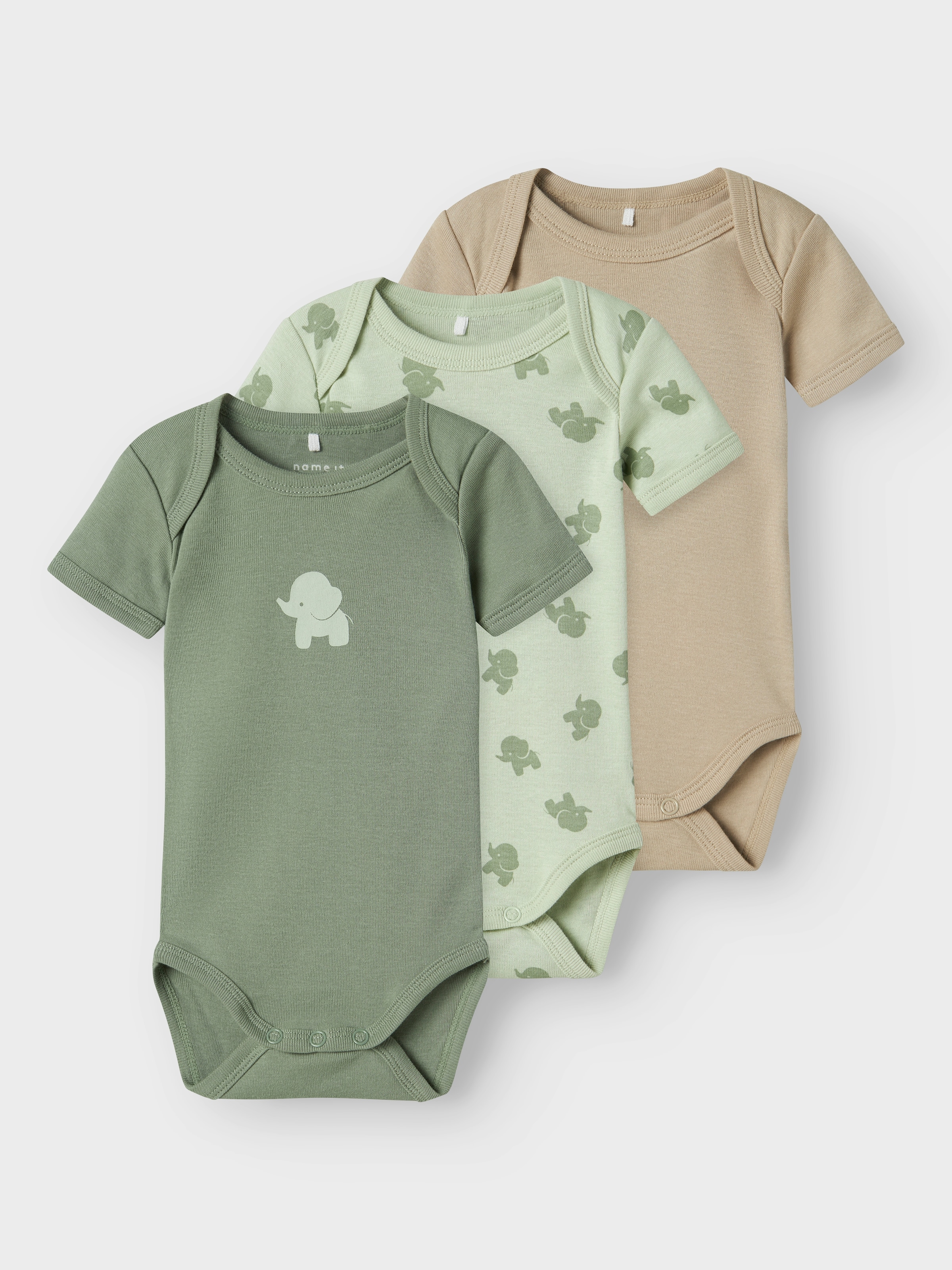 Name It Kurzarmbody »NBMBODY 3P SS SEA FOAM ELEPHANT NOOS«, 3 Stk.