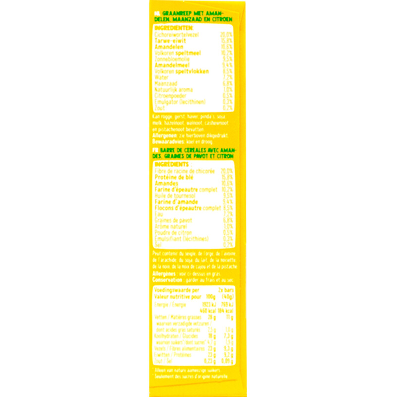 Holie's Crunchy bar protein lemon poppy