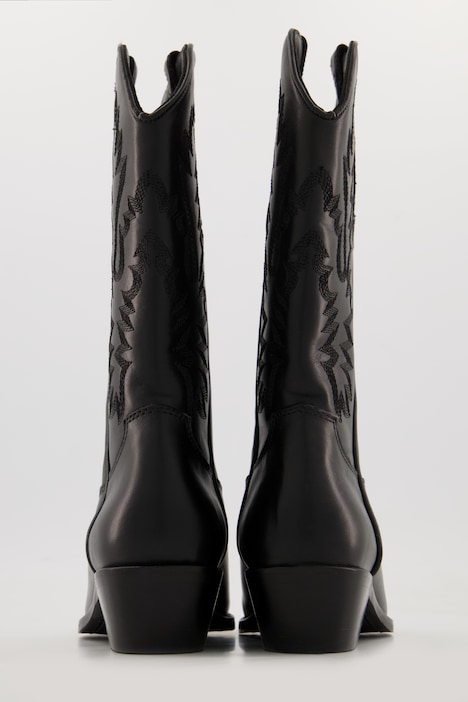 Cowboy-Stiefel, Leder, XL-Schaft, Steppnähte