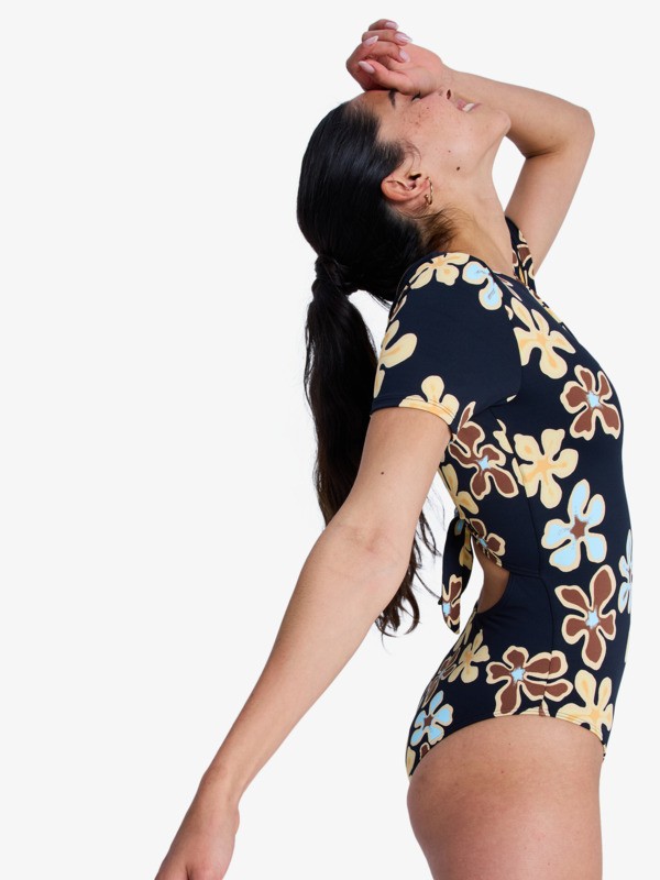 Sun Babe Maillot une pièce à manches courtes Noir Femme