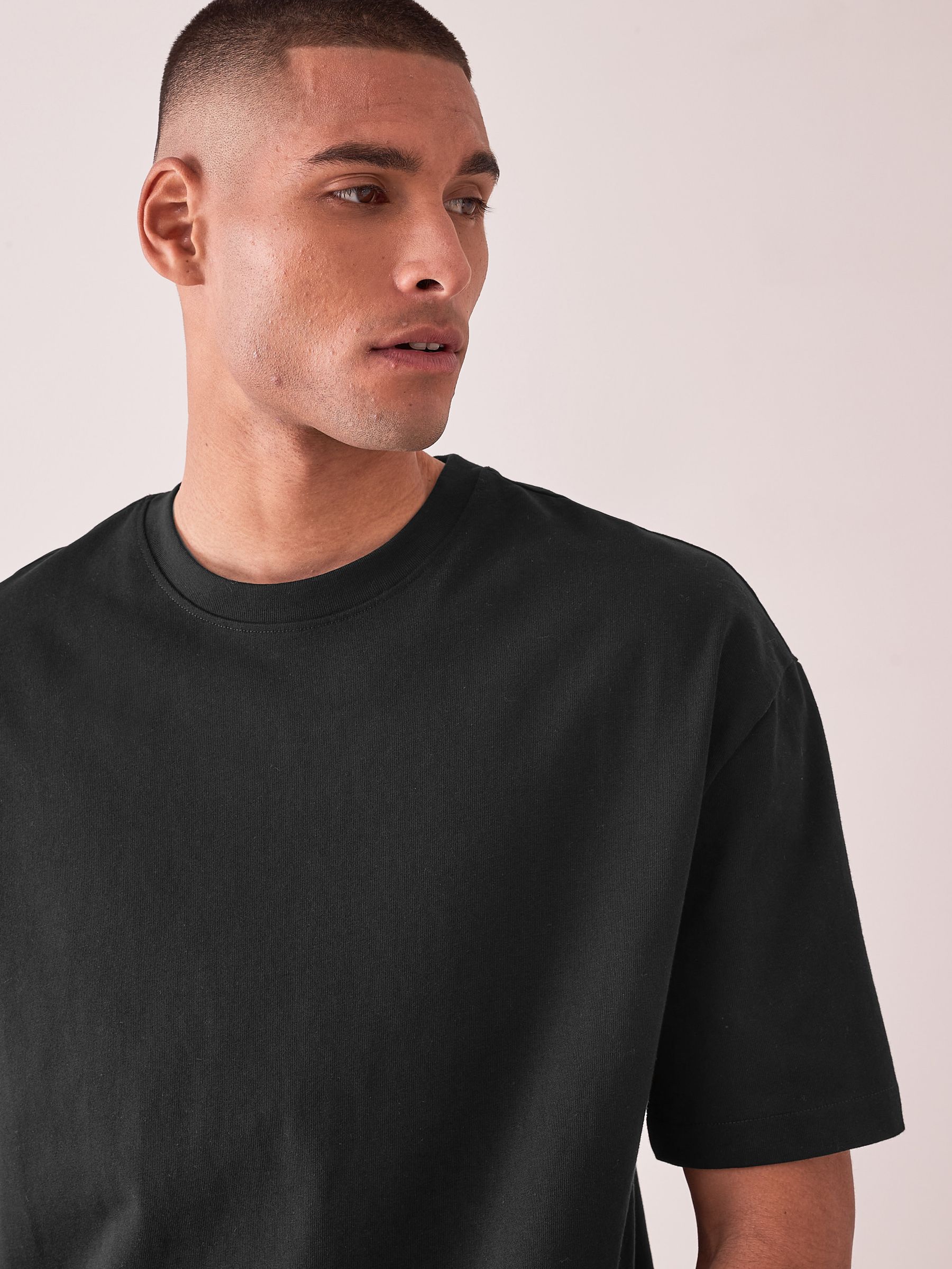 Zwart - Relaxed fit - Zwaar T-shirt