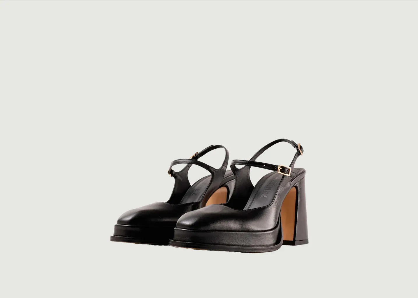 Sandales en cuir à talons et plateforme à bout fermé Claudia Souliers Martinez