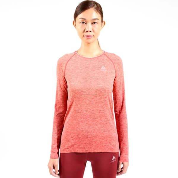T-shirt running ODLO TS CREW NECK L/S ESSENTIAL SEAMLESS W CINNABAR MELANGE