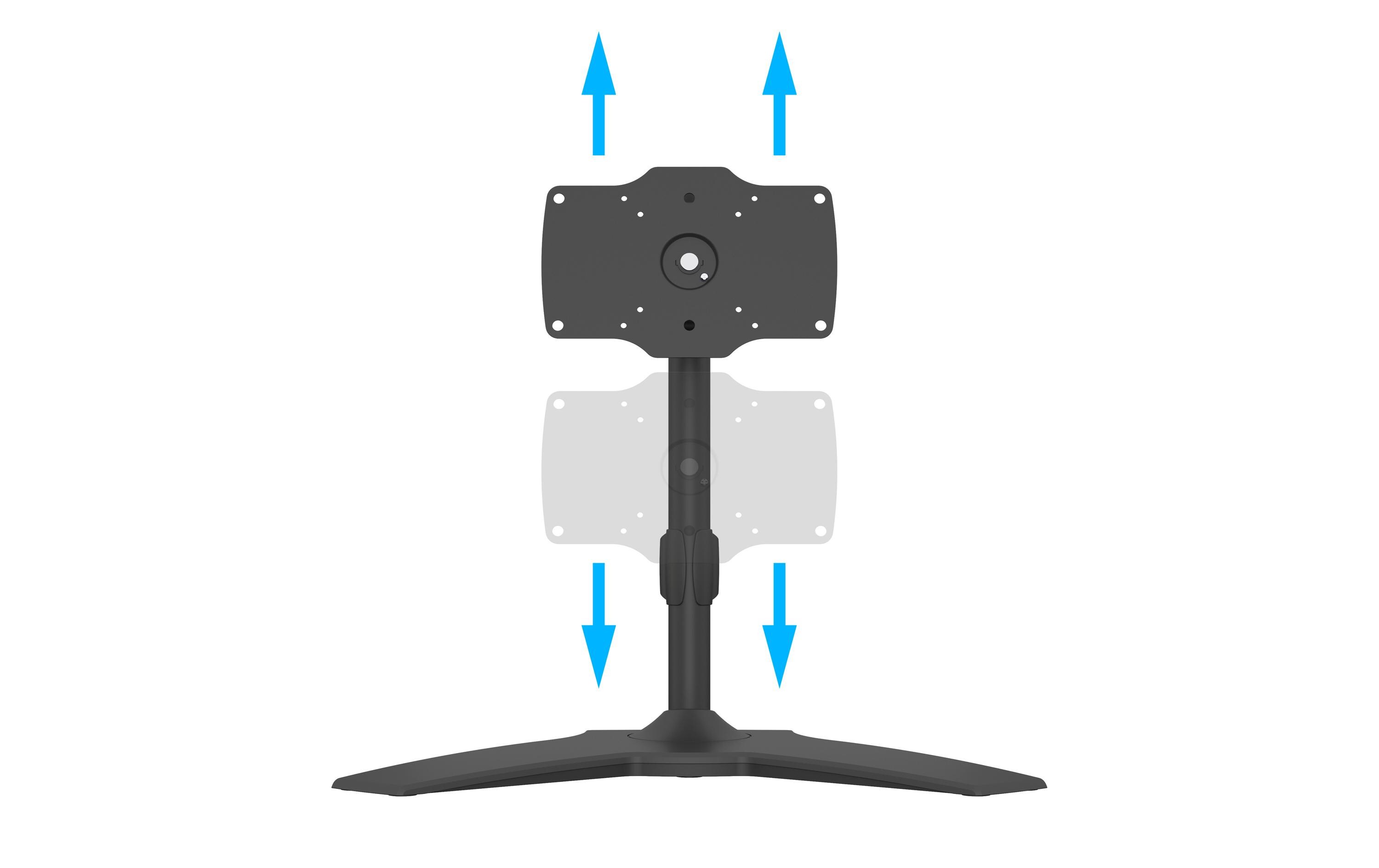 Monitor-Standfuss Single bis 15 kg – Schwarz<br>Für 1 Bildschirm