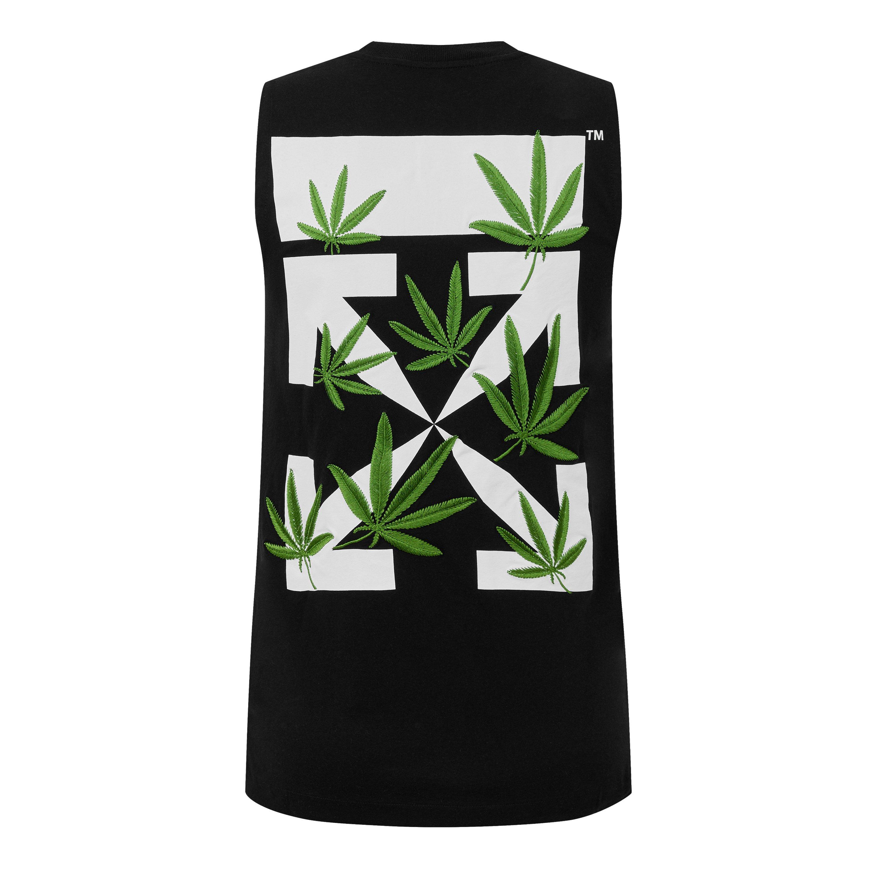 Off White Leaf Arrow Tank Top