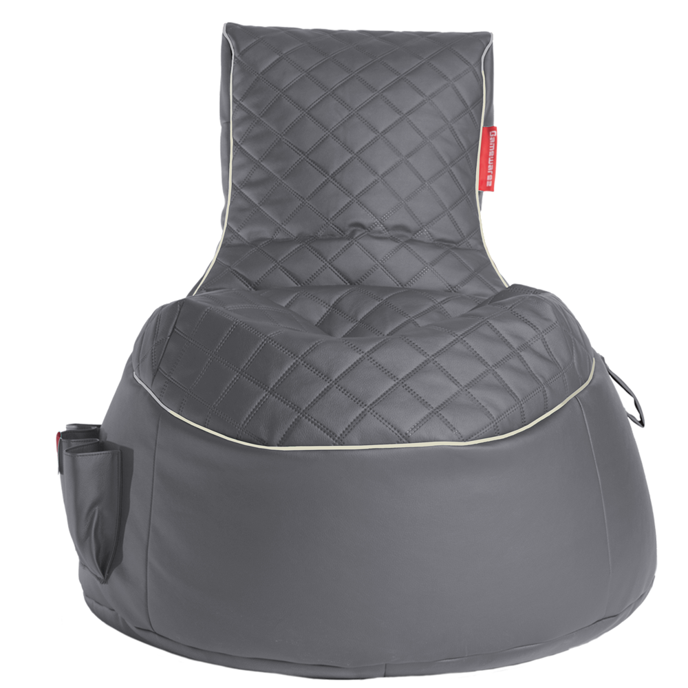 Gaming Sitzsack Bundle Classic - Kunstleder Granite Hurricane (Hellgrau/Weiß)