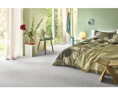 Tapijt, gekreukt velours, Sedna® Proteus, 100% Econyl® garen, zilver, 400 cm breed (per meter verkocht)