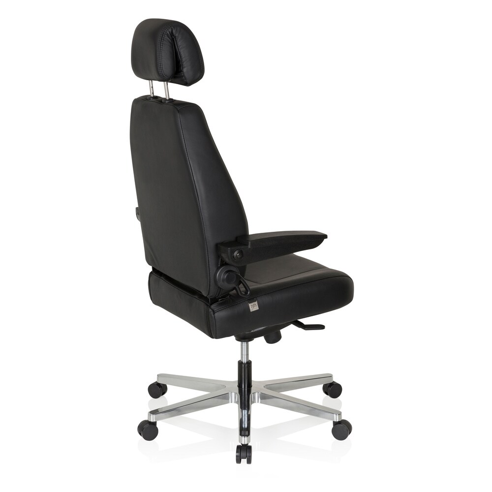 XXL Drehstuhl 24 HOURS Leder mit abklappbaren Armlehnen hjh OFFICE