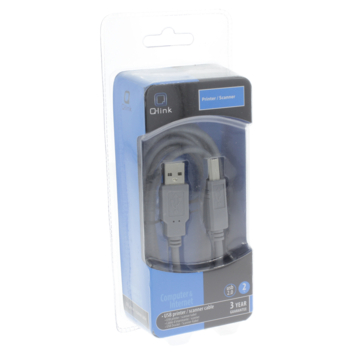 Q-Link USB kabel 2.0 printer/scanner 2 meter grijs