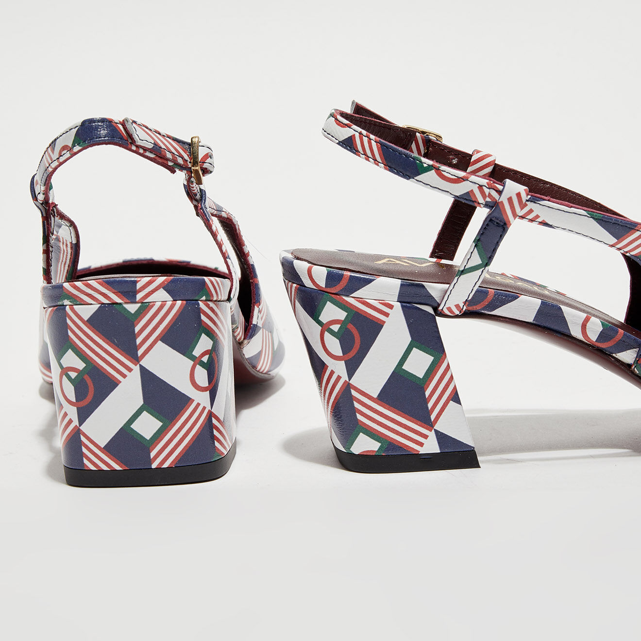 Avril Gau Slingbacks en Cuir Ning blanches - Talon 6 cm