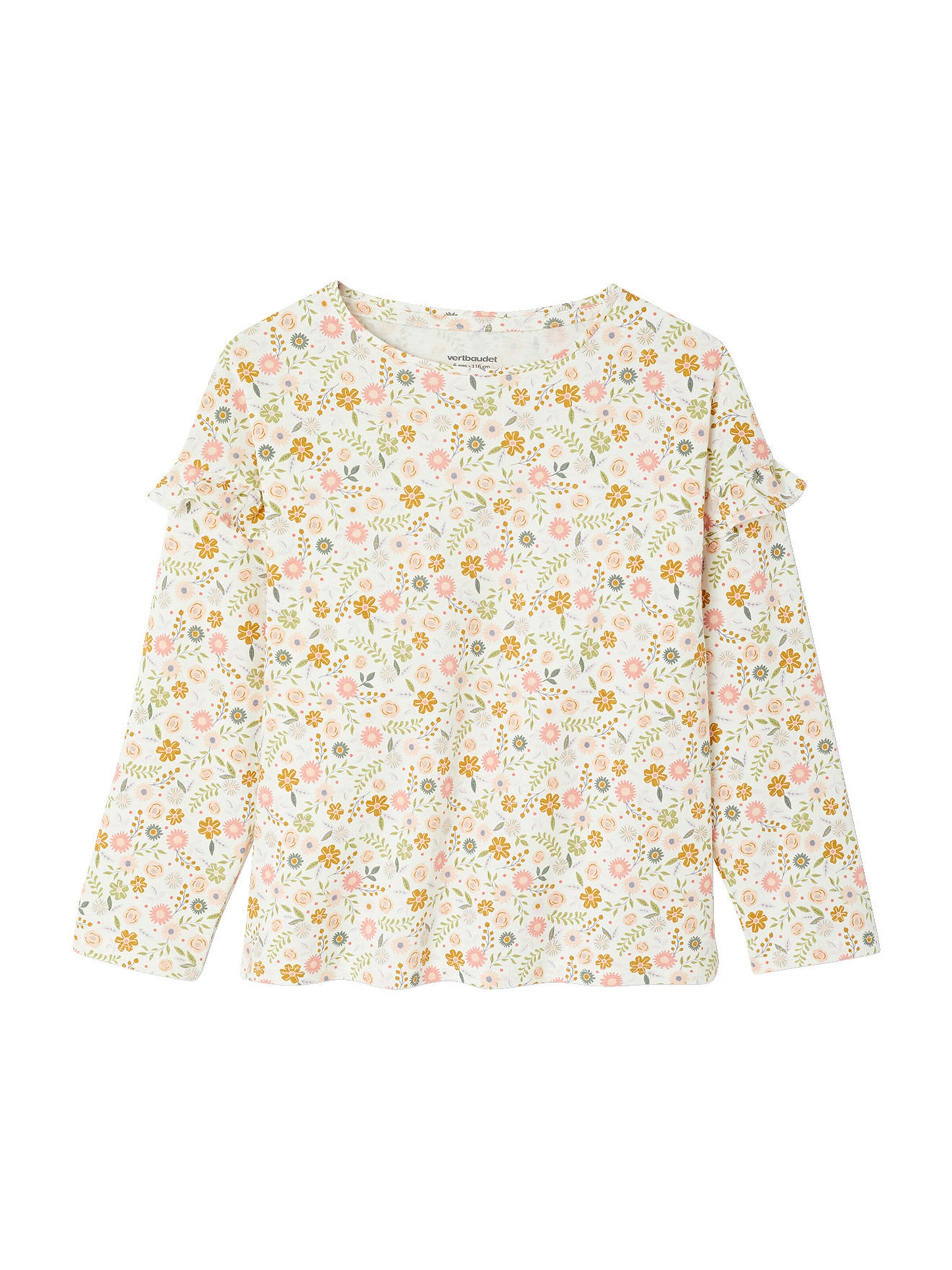 Vertbaudet 2er-Pack Mädchen Schlafanzüge FLOWER POWER, lang & kurz, Recycling-Baumwolle hellblau
