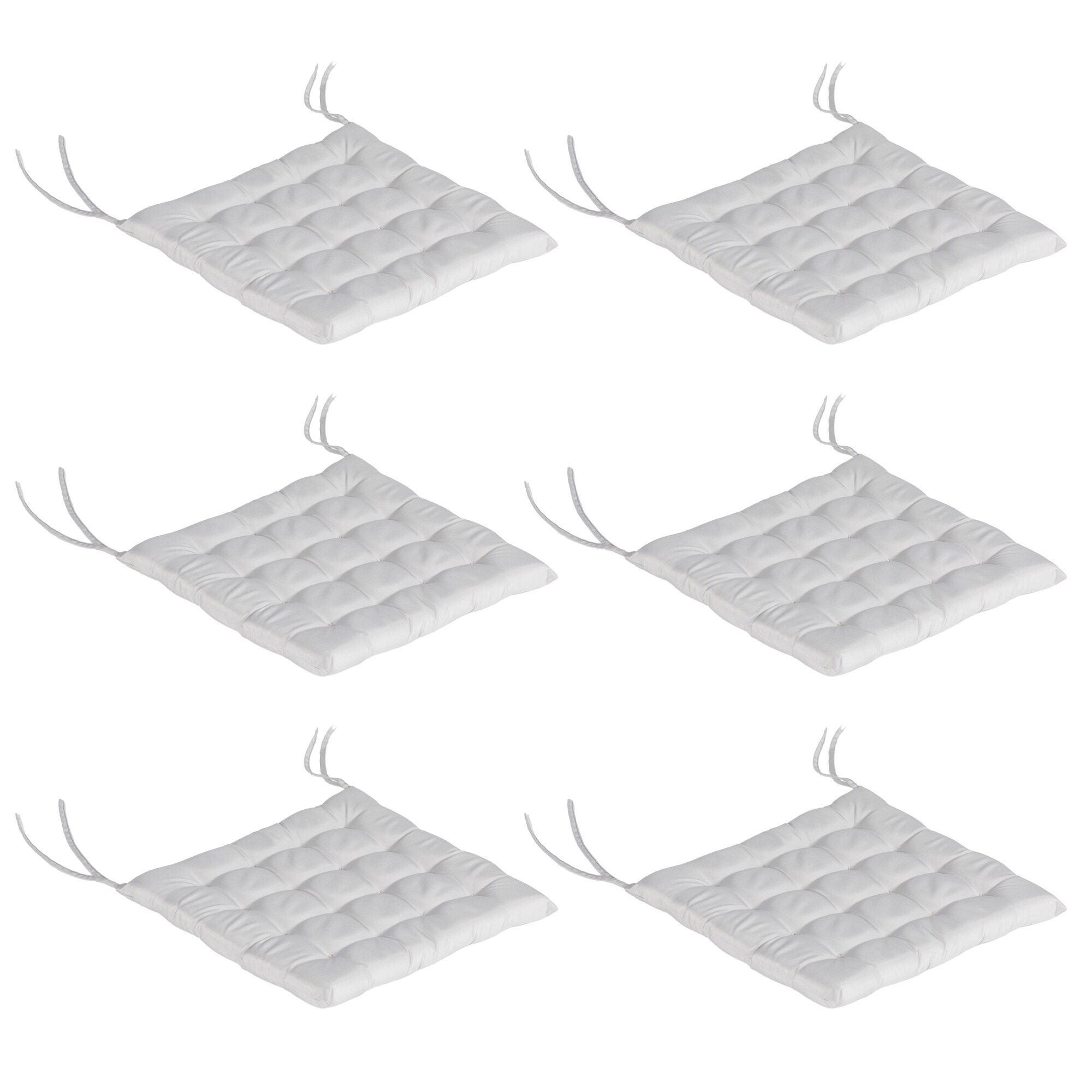 Outsunny Sitzkissen Set mit Bändern grau 40L x 40B x 4H cm