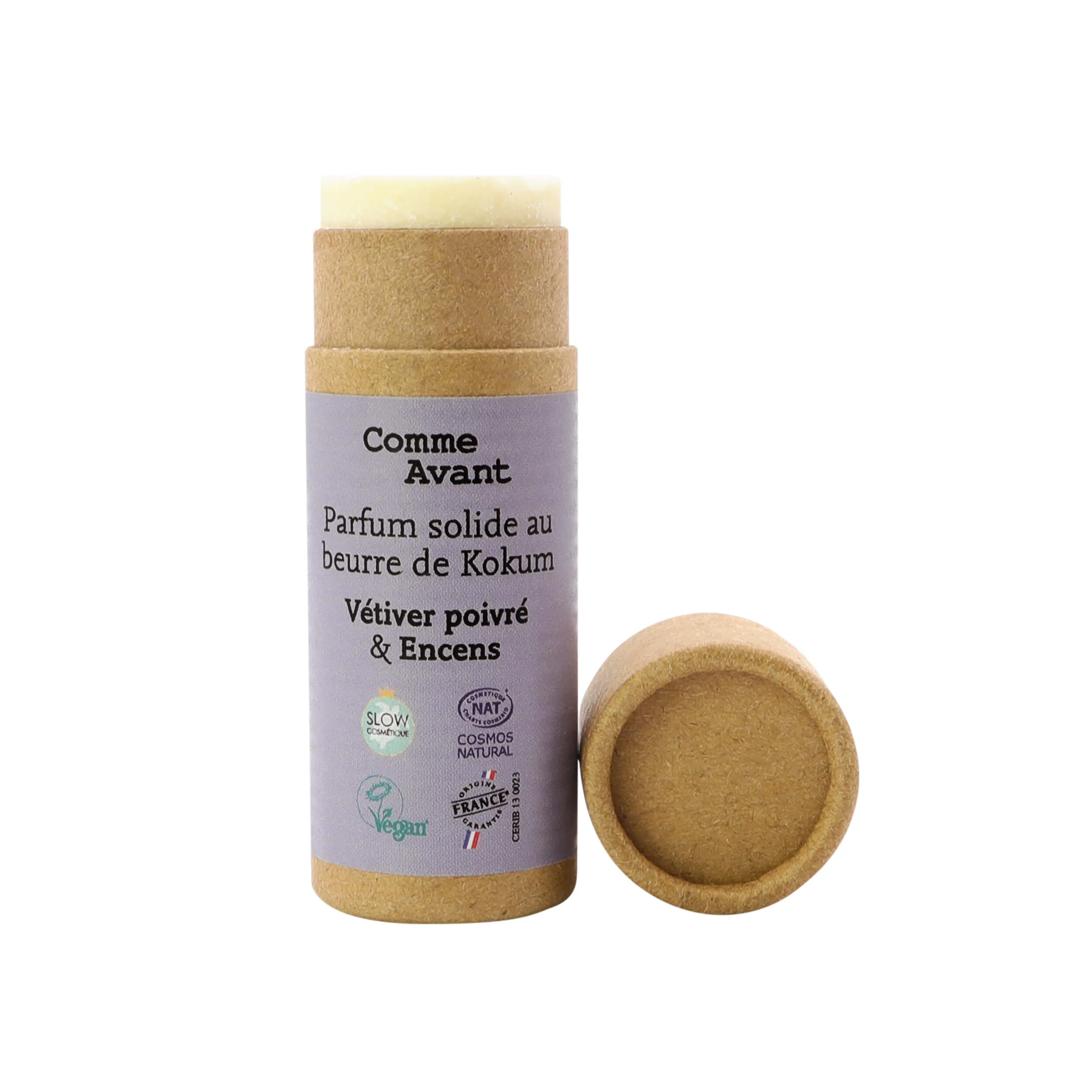 Parfum solide boisé et épicé au beurre de kokum - Version 1 - 1 parfum - 20g / Tonka & Bois de santal