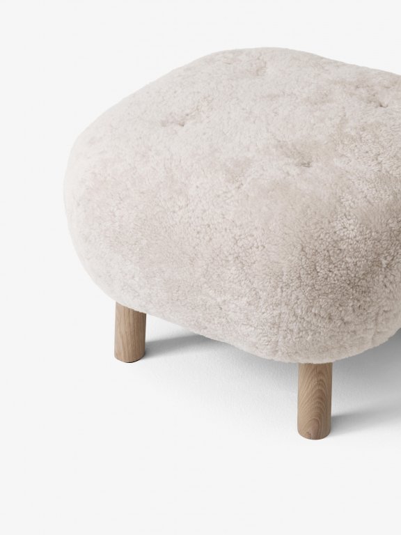 &tradition Little Petra ATD1 poef walnoot, Sheepskin Honey