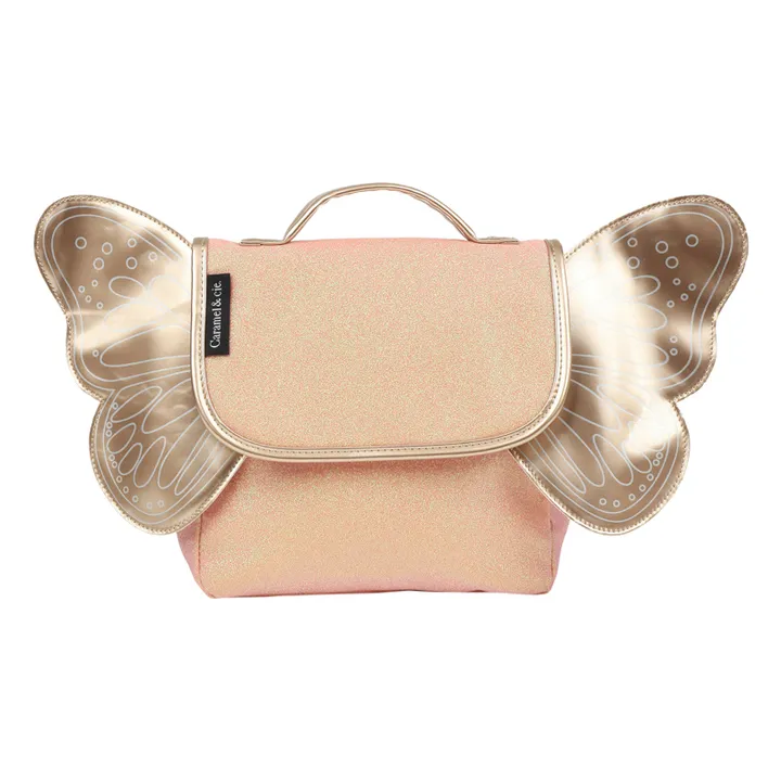 Caramel & Cie Cartable Papillon Paillette | Corail