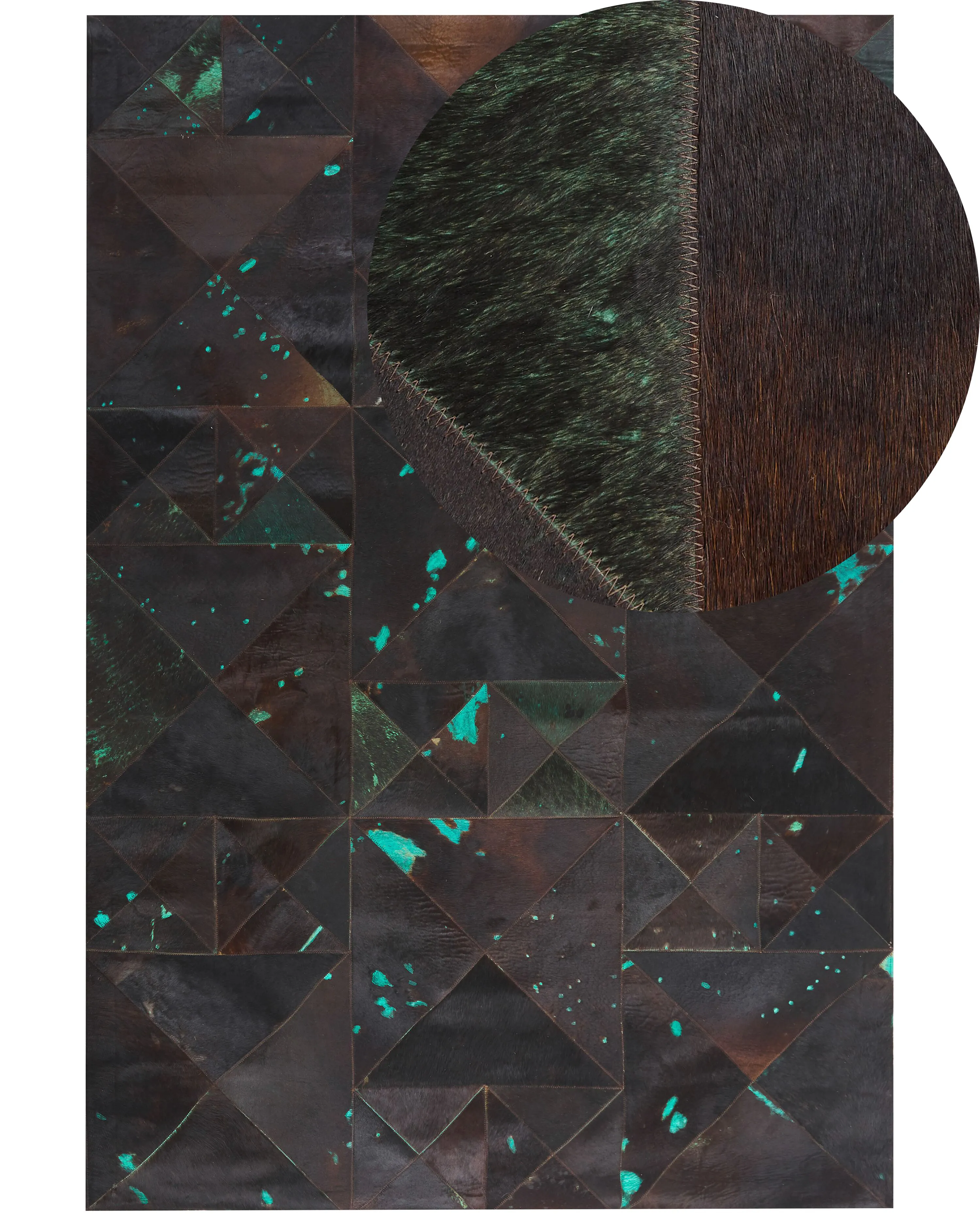 Vloerkleed ATALAN Bruin 160 x 230 cm Leer