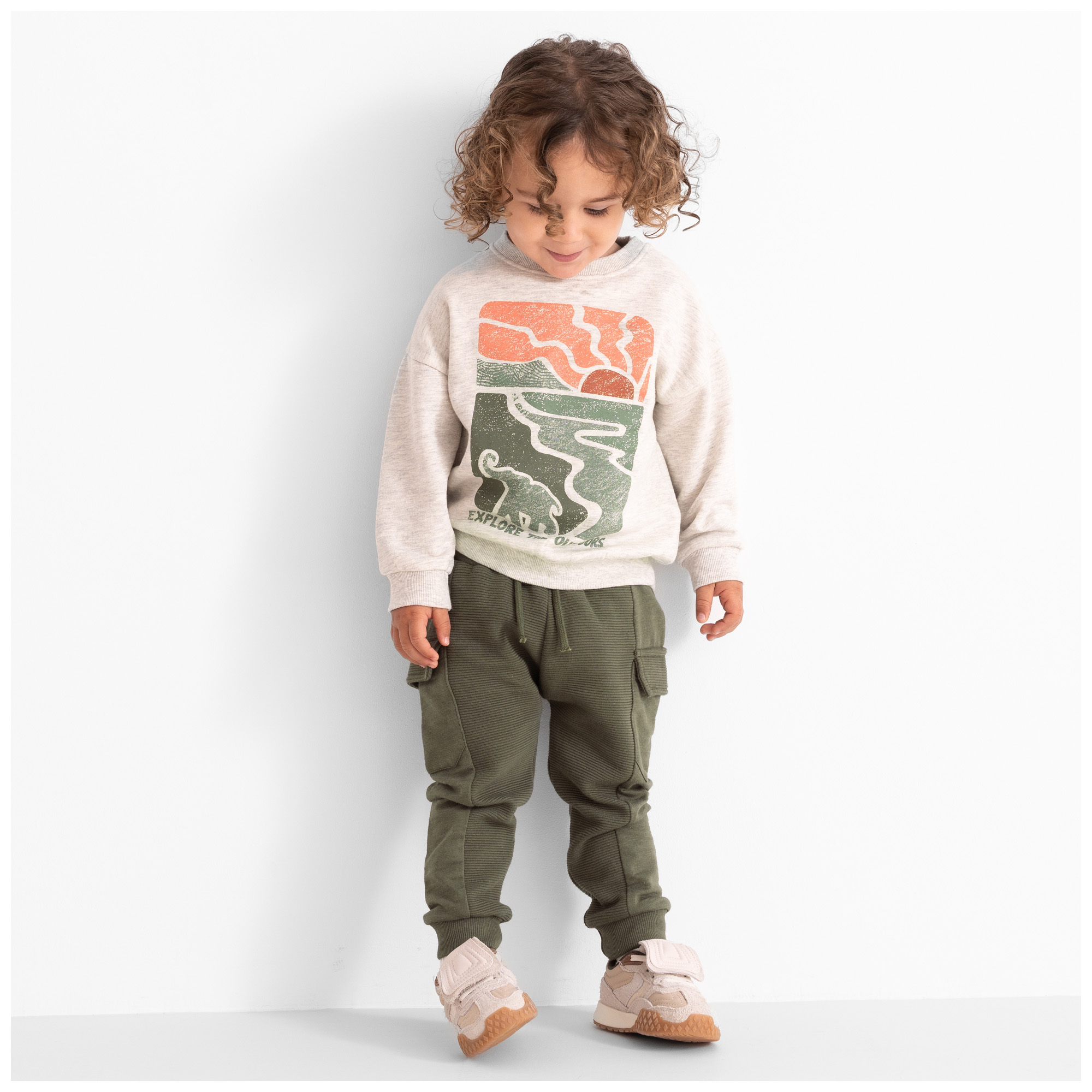 Prénatal peuter broek  effen groen