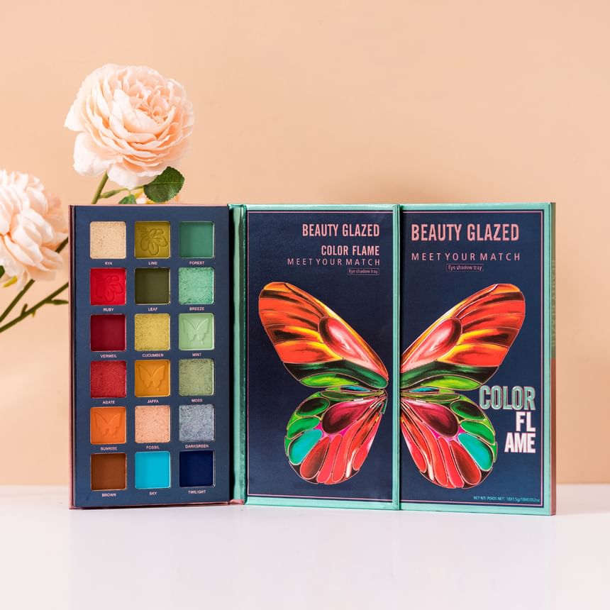 BEAUTY GLAZED - Color Flame Butterfly Oogschaduwpalet (18 kleuren)