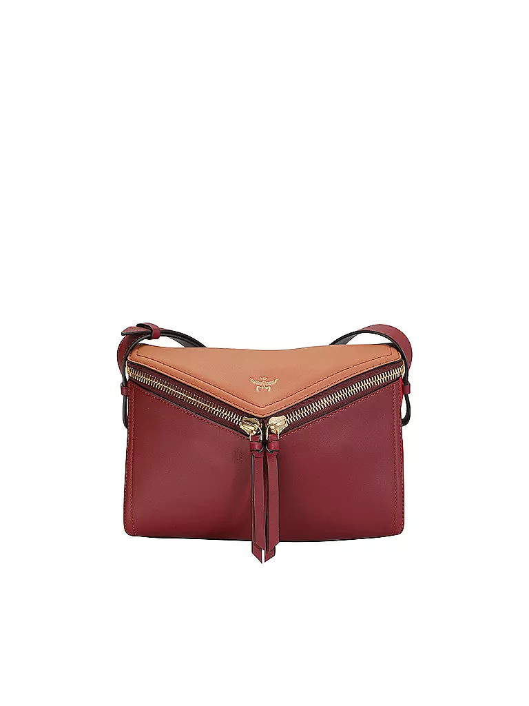 MCM Ledertasche - Umhängetasche DIAMNAT Small  dunkelrot