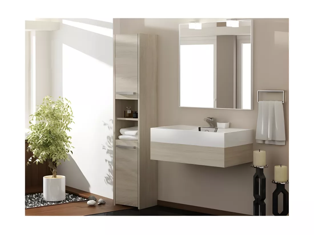 PISA - Armoire de salle de bains style moderne -170x40x30cm - Meuble colonne salle de bains - Rangement salle de bains